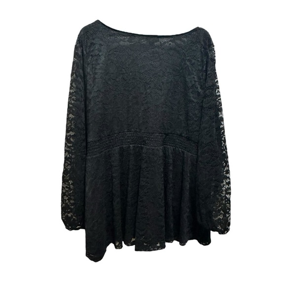 Torrid Stretch Lace V-Neck Smocked Waist Long Sleeve Babydoll Size 4x - Picture 10 of 13